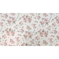 Σεντόνι Floral Σομόν, 100% Βαμβακερός Χασές Floral_Somon116 (Ελληνικής Ραφής)