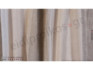 Γάζα-Λινό με Ρίγες Νο1100/06 Καφέ-Μπεζ-Εκρού