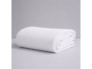 Κουβέρτα Πικέ Μονή Waffle Ξενοδοχείου 160X245 White