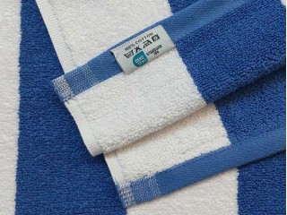 Πετσέτα Αθηνά VAT Dyed 80x180 Μπάνιου,Θαλάσσης,Πισίνας, 500gsm Έξτρα Ενισχυμένη, Μπλέ με Άσπρο Ριγέ, Crystalize Homeware (TW-CRY/A50VAT80180Blue)