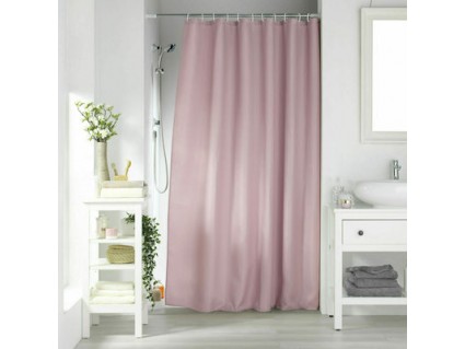 Κουρτίνα μπάνιου Flamingo Quartz 180x200cm μονόχρωμη Jaquared με κρίκους 100% polyester Pink (Ροζ)