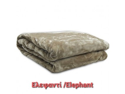 Κουβέρτα Βελούδινη Ελεφαντί