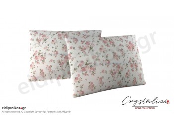 Μαξιλαροθήκη Ύπνου Floral Σομόν 50x70 (2τεμ) - Crystalize Home Collections