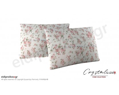 Μαξιλαροθήκη Ύπνου Floral Σομόν 50x70 (2τεμ) - Crystalize Home Collections
