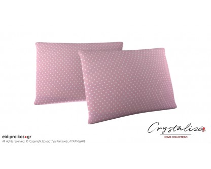 Μαξιλαροθήκη Ύπνου Πουά Ροζ 50x70 - Crystalize Home Collections