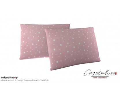 Μαξιλαροθήκη Ύπνου Αστέρια Ροζ 50x70 - Crystalize Home Collections
