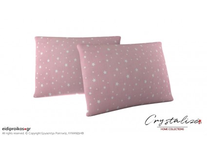 Μαξιλαροθήκη Ύπνου Αστέρια Ροζ 50x70 - Crystalize Home Collections