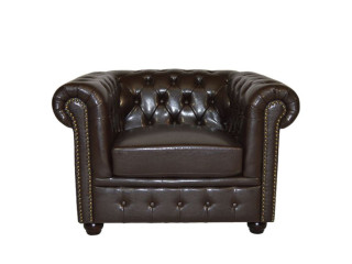 ΠΟΛΥΘΡΟΝΑ T.CHESTERFIELD POLINA HM3011.01 PU ΣΚΟΥΡΟ ΚΑΦΕ 110x90x73Yεκ.