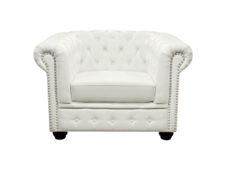 ΠΟΛΥΘΡΟΝΑ T.CHESTERFIELD POLINA HM3011.02 PU ΛΕΥΚΟ ΜΑΤ 110x90x73Y εκ.