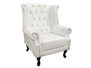 ΠΟΛΥΘΡΟΝΑ-ΜΠΕΡΖΕΡΑ T.CHESTERFIELD POLINA HM0053.02 PU ΛΕΥΚΟ ΜΑΤ 83x75x107Yεκ.