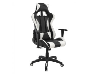 ΚΑΡΕΚΛΑ ΓΡΑΦΕΙΟΥ GAMING HM1062.04 SPEED ΜΑΥΡΟ ΛΕΥΚΟ PU 68,5x71,5x133,5 cm