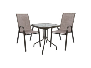 ΣΕΤ ΤΡΑΠΕΖΑΡΙΑ 3ΤΜΧ ΚΑΡΕΚΛΕΣ ΚΑΙ ΤΡΑΠΕΖΙ 60x60 HM5183.02