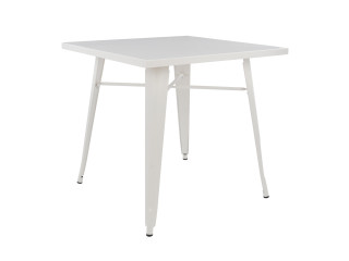 ΤΡΑΠΕΖΙ ΜΕΤΑΛΛΙΚΟ MILK WHITE ΜΑΤ HM0608.21 80X80X76