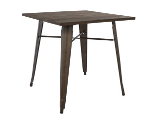 ΤΡΑΠΕΖΙ ΜΕΤΑΛΛΙΚΟ ΣΕ ΧΡΩΜΑ RUSTY ΚΑΙ ΞΥΛΟ HM0611.04 80x80x76εκ