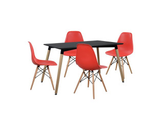 ΣΕΤ ΤΡΑΠΕΖΑΡΙΑΣ 5ΤΜΧ ΜΕ ΤΡΑΠΕΖΙ 120x80x73 cm ΚΑΙ 4 ΚΑΡΕΚΛΕΣ HM10226