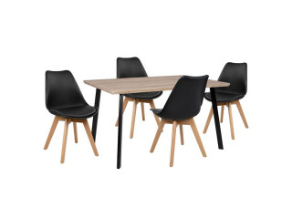 ΣΕΤ ΤΡΑΠΕΖΑΡΙΑΣ 5ΤΜΧ HM10347 ΤΡΑΠΕΖΙ 140x80x76 cm & 4 ΚΑΡΕΚΛΕΣ VEGAS