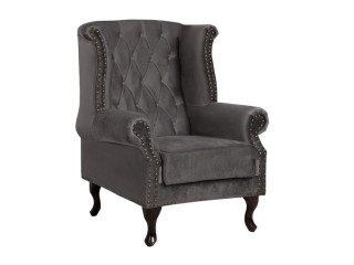 ΠΟΛΥΘΡΟΝΑ-ΜΠΕΡΖΕΡΑ ΓΚΡΙ ΒΕΛΟΥΔΟ T.CHESTERFIELD POLINA 83x75x107Yεκ.HM0053.10