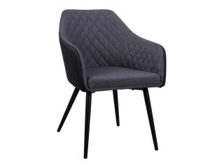ΠΟΛΥΘΡΟΝΑΚΙ CHARLES HM8522.01 ΜΕ ΥΦΑΣΜΑ ΣΚΟΥΡΟ ΓΚΡΙ PU ΜΑΥΡΟ 57x63x83Υ εκ.