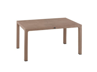 ΤΡΑΠΕΖΙ ΠΟΛΥΠΡΟΠΥΛΕΝΙΟΥ TODOR 150Χ90Χ73.5Υεκ.RATTAN ΚΑΠΟΥΤΣΙΝΟ ΜΕ UV PROTECTION HM5737.02