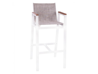 ΣΚΑΜΠΟ ΜΠΑΡ ΑΛΟΥΜΙΝΙΟΥ ΛΕΥΚΟ ΜΕ POLYWOOD 52 x 58 x 108 εκ. HM5790.01