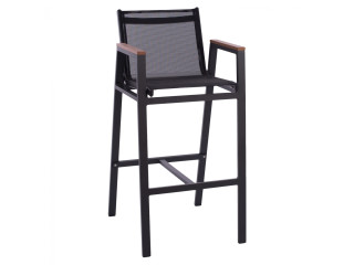 ΣΚΑΜΠΟ ΜΠΑΡ ΑΛΟΥΜΙΝΙΟΥ ΑΝΘΡΑΚΙ ΜΕ POLYWOOD 52 x 58 x 108 εκ. HM5790.02