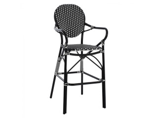 ΣΚΑΜΠΟ ΑΛΟΥΜΙΝΙΟΥ BAMBOO LOOK ΜΕ WICKER ΜΑΥΡΟ ΛΕΥΚΟ HM5794.02 56x60x126 εκ.