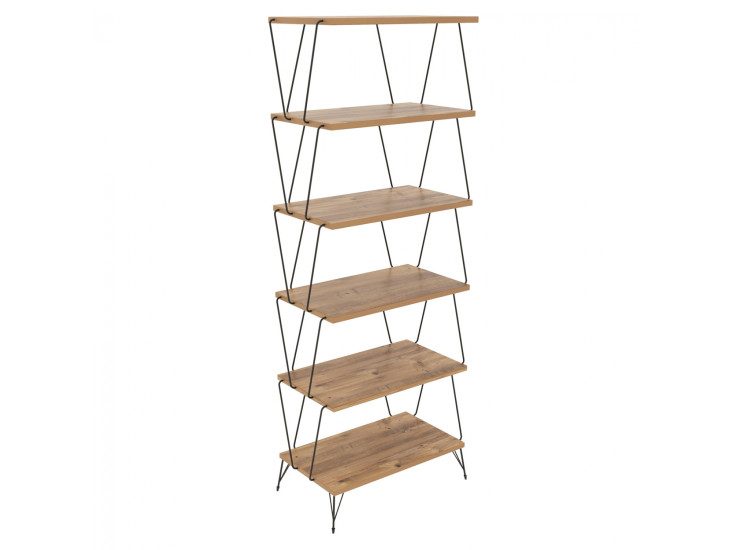 ΒΙΒΛΙΟΘΗΚΗ ΡΑΦΙΕΡΑ BRONTE ΜΕΛΑΜΙΝΗΣ HM9027.02 NATURAL WOOD 48x31x165Y εκ.