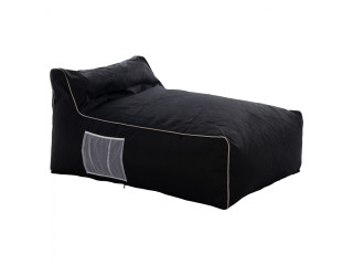 ΠΟΥΦ ZAFER HM5772.02 ΜΕ TEXTILINE ΜΑΥΡΟ ΚΑΙ ΛΕΥΚΟ ΡΕΛΙ 88x128x40-60Υ εκ.