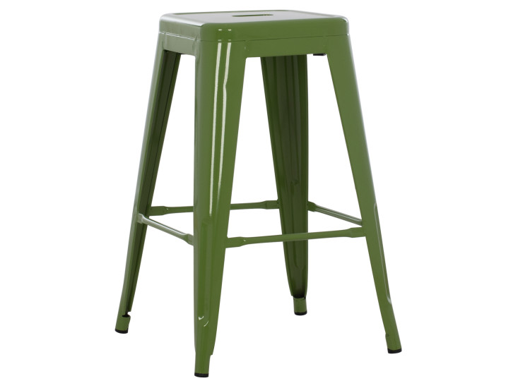 ΣΚΑΜΠΟ ΜΕΣΑΙΟΥ ΥΨΟΥΣ ΜΕΤΑΛΛΙΚΟ HM8573.13 MELITA ΣΕ LIGHT OLIVE GREEN 43x43x67Yεκ.