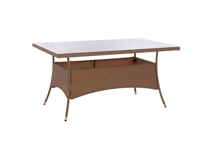 ΤΡΑΠΕΖΙ ΜΕΤΑΛΛΙΚΟ MINSK RATTAN ΜΠΕΖ ΚΑΦΕ HM5507.02 150x90x75 εκ.