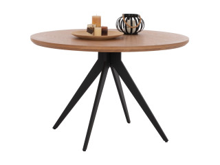 ΤΡΑΠΕΖΙ ΤΡΑΠΕΖΑΡΙΑΣ ΣΤΡΟΓΓΥΛΟ ΜΕ ΚΑΠΛΑΜΑ ΔΡΥΟΣ ΡΟΥΣΤΙΚ ΣΤΥΛ Φ120x75Υ εκ.HM9307.01