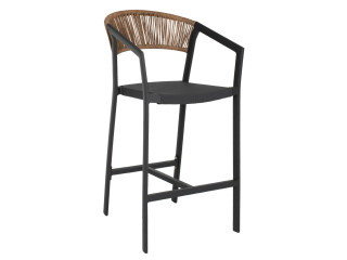 ΣΚΑΜΠΟ ΑΛΟΥΜΙΝΙΟΥ ΜΕ ΜΠΡΑΤΣΑ ΑΝΘΡΑΚΙ PE RATTAN TEXTLINE 56x58x105Y εκ.HM5892.01