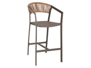 ΣΚΑΜΠΟ ΑΛΟΥΜΙΝΙΟΥ ΜΕ ΜΠΡΑΤΣΑ ΣΑΜΠΑΝΙΖΕ RATTAN ΛΕΥΚΟ TEXTLINE HM5892.03 56x58x105Y εκ.