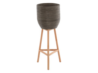 ΓΛΑΣΤΡΑ ΑΠΟ RATTAN ΚΑΙ BAMBOO HM7724 36Χ35Χ95Yεκ.ΦΥΣΙΚΟ - ΠΡΑΣΙΝΟ