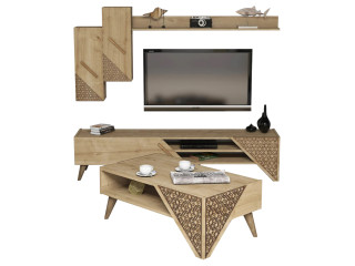 ΣΥΝΘΕΣΗ ΣΑΛΟΝΙΟΥ ΜΕΛΑΜΙΝΗΣ 2 ΤΜΧ ΦΥΣΙΚΟ OAK HM11849.01