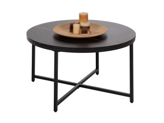 ΤΡΑΠΕΖΙ ΣΑΛΟΝΙΟΥ HM9420.03 BLACK MARBLE ΜΕΛΑΜΙΝΗ-ΜΑΥΡΗ ΜΕΤΑΛΛΙΚΗ ΒΑΣΗ Φ80x48,5Yεκ.