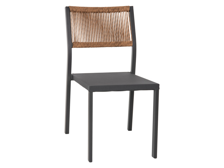 ΚΑΡΕΚΛΑ ΑΛΟΥΜΙΝΙΟΥ ΑΝΘΡΑΚΙ ΜΕ RATTAN ΚΑΙ TEXTLINE HM5921.01 46x55,5x83Υ εκ.
