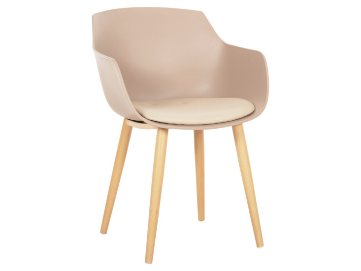 ΚΑΡΕΚΛΑ ΤΡΑΠΕΖΑΡΙΑΣ LUCIE HM8242.11 CAPUCCINO PP-ΜΕΤΑΛ. ΠΟΔΙΑ ΟΨΗ ΞΥΛΟΥ 56x55,5x80Υεκ