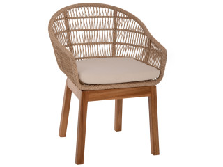 ΠΟΛΥΘΡΟΝΑ AMORA HM9567 TEAK ΠΟΔΙΑ ΣΚΕΛΕΤΟΣ ΑΛΟΥΜΙΝΙΟΥ & POLYRATTAN 64x60x87Yεκ.
