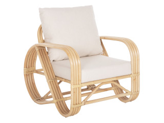 ΠΟΛΥΘΡΟΝΑ BARONESS HM9813 ΦΥΣΙΚΟ RATTAN ΚΑΙ ΛΕΥΚΑ ΜΑΞΙΛΑΡΙΑ 81x90x92Yεκ.