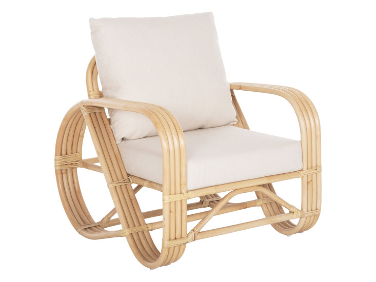 ΠΟΛΥΘΡΟΝΑ BARONESS HM9813 ΦΥΣΙΚΟ RATTAN ΚΑΙ ΛΕΥΚΑ ΜΑΞΙΛΑΡΙΑ 81x90x92Yεκ.