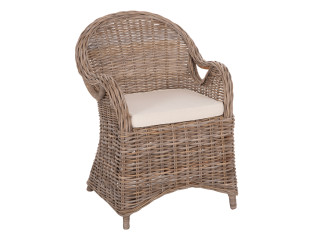 ΠΟΛΥΘΡΟΝΑ ΜΕ ΕΚΡΟΥ ΜΑΞΙΛΑΡΙ KEYLA HM9536 ΚΑΦΕ RATTAN 63x65x87Υεκ.