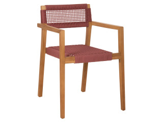 ΠΟΛΥΘΡΟΝΑ CHARLOTTE HM9637.06 ΞΥΛΟ TEAK ΦΥΣΙΚΟ & ΡΟΖ ΣΧΟΙΝΙ 59x54x83Y εκ.
