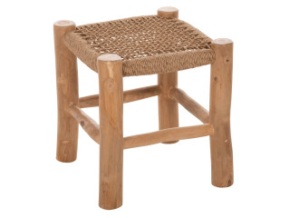 ΣΚΑΜΠΟ LONDER HM5987 ΞΥΛΟ ΤΕΑΚ ΚΑΙ ΣΥΝΘΕΤΙΚΟ RATTAN ΣΕ ΦΥΣΙΚΟ 38x38x40,5Υεκ.
