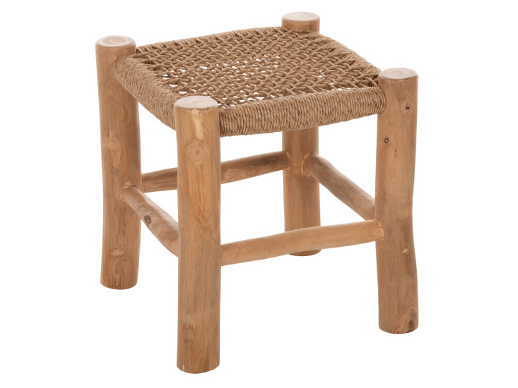 ΣΚΑΜΠΟ LONDER HM5987 ΞΥΛΟ ΤΕΑΚ ΚΑΙ ΣΥΝΘΕΤΙΚΟ RATTAN ΣΕ ΦΥΣΙΚΟ 38x38x40,5Υεκ.
