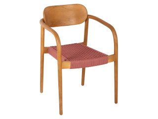 ΠΟΛΥΘΡΟΝΑ OSLO HM9636.06 ΞΥΛΟ TEAK ΦΥΣΙΚΟ & ΡΟΖ ΣΧΟΙΝΙ 55x54x80Yεκ.