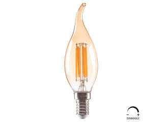 ΛΑΜΠΤΗΡΑΣ HM4047.02 ΣΤΥΛ ΦΛΟΓΑ LED FILAMENT 6W E14 3000K GOLD DIMMABLE