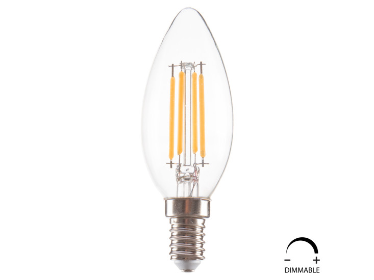 ΛΑΜΠΤΗΡΑΣ LED FILAMENT 4W E14 3000K ΔΙΑΦΑΝΟΣ DIMMABLE HM4048.01