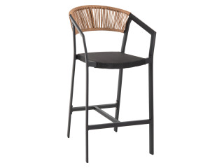 ΣΚΑΜΠΟ ΑΛΟΥΜΙΝΙΟΥ ΜΑΥΡΟ ΜΕ ΜΠΡΑΤΣΑ RATTAN & TEXTLINE 56x58x105Yεκ.HM5892.25