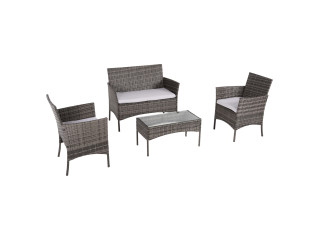 ΣΕΤ ΣΑΛΟΝΙ 4ΤΜΧ STASIA HM6089.02 ΣΥΝΘ.RATTAN ΓΚΡΙ-ΜΠΕΖ ΜΑΞΙΛΑΡΙΑ